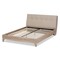 Baxton Studio Adelia Mid-Century Light Beige Whitewash Queen Size Platform Bed 135-7426 - alternate 3